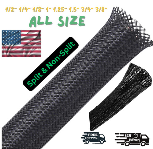 Split braided cable sleeve - split,