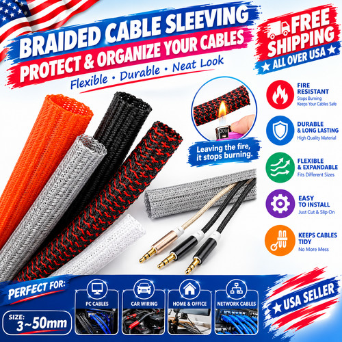 Braided split sleeving - braided,