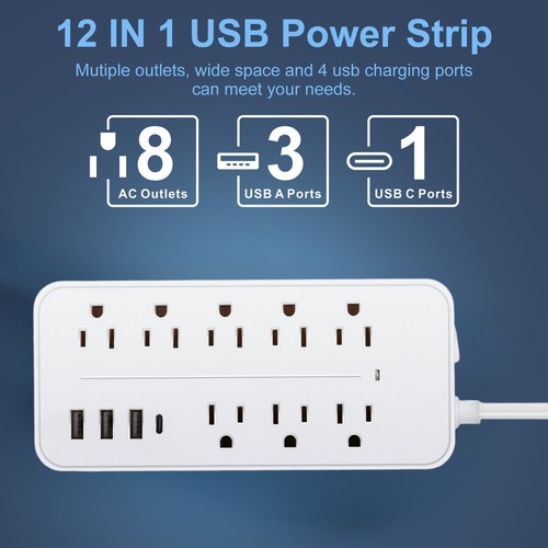 8ac outlets power strip - 8ac, us