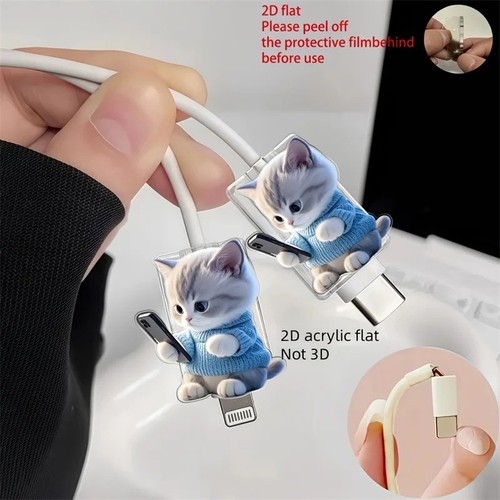 2pcs cute cat charger - cute,